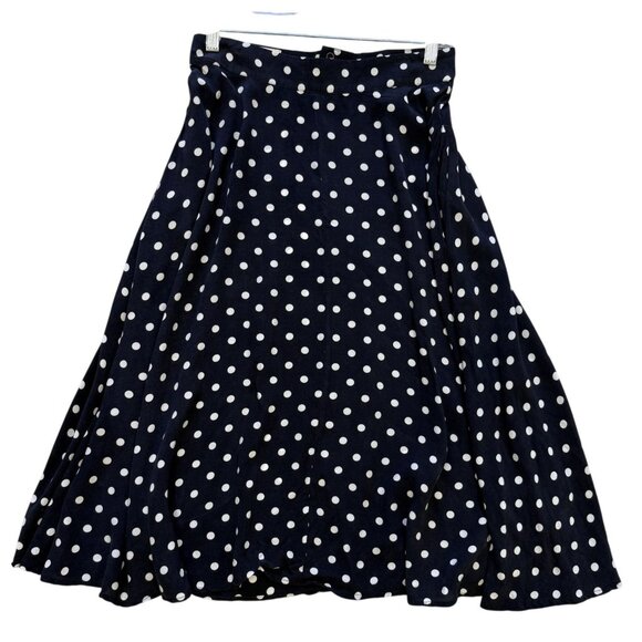 Weiz Copenhagen Dresses & Skirts - Weiz Copenhagen Womens Polka Dot A-Line Skirt Navy White S Flirty Coquette
